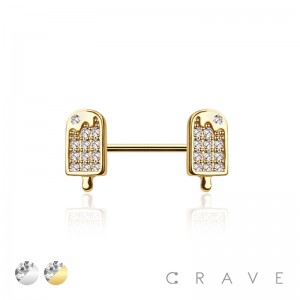 ICE CREAM END 316L SURGICAL STEEL NIPPLE BAR